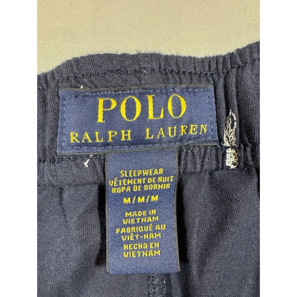 Polo Ralph Lauren Men's Navy Blue All Over Pony Knit Sleep Jogger Pants Medium